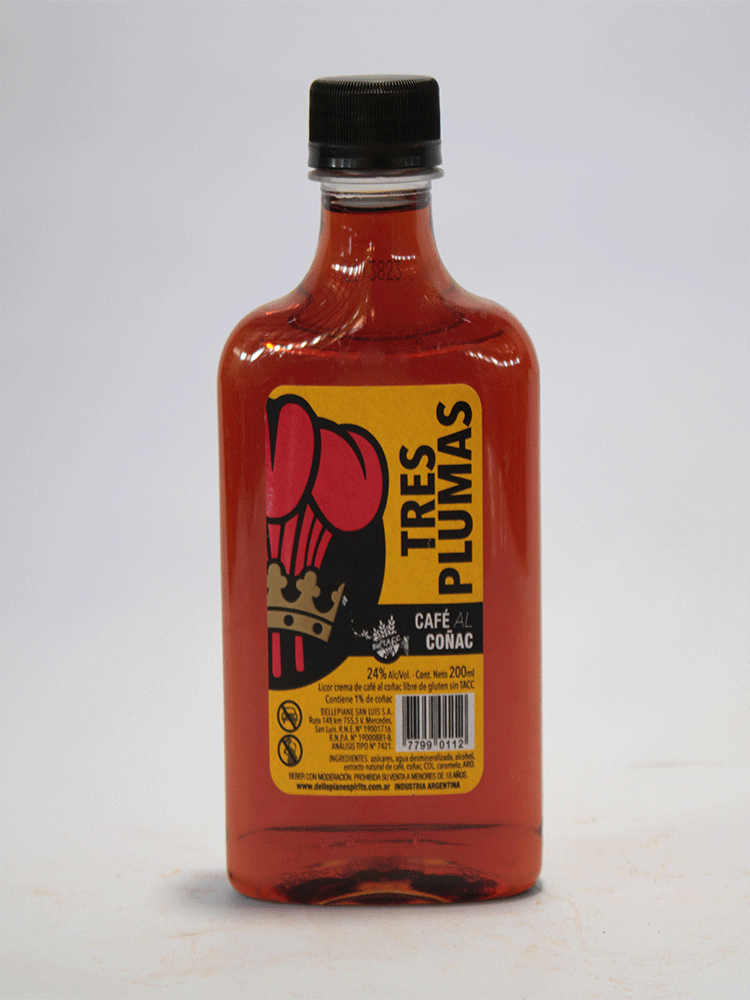 Tres Plumas Cafe al Coñac 200 ml.