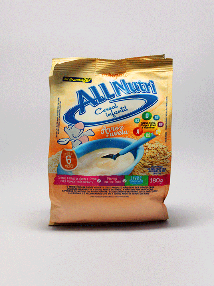 Cereal Infantil de Arroz e Aveina All Nutri 180 Gr.