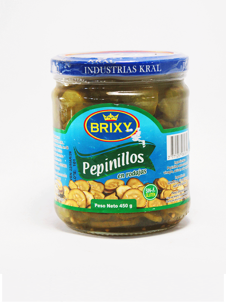 Pepinillos en rodaja Brixi 450 Gr.
