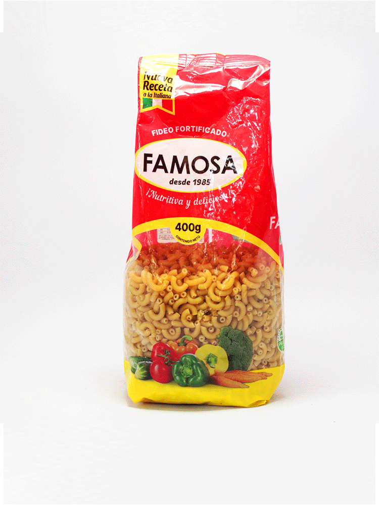Fideos Codo Fino Famosa 400 Gr.