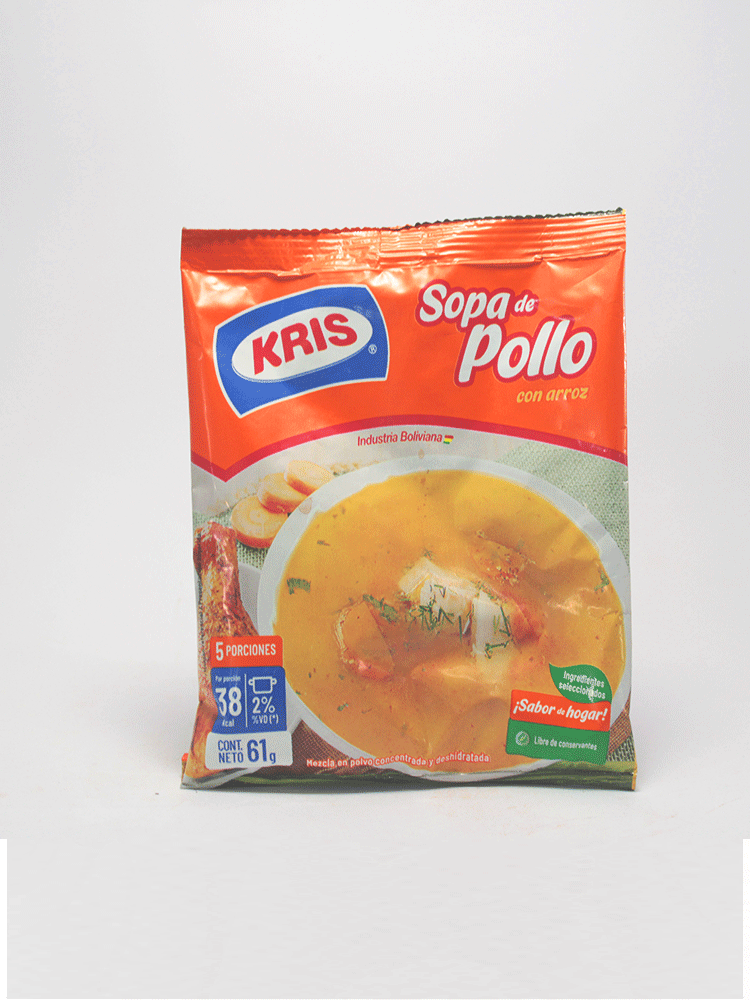 Sopa de Pollo con Arroz Kris 61 Gr.