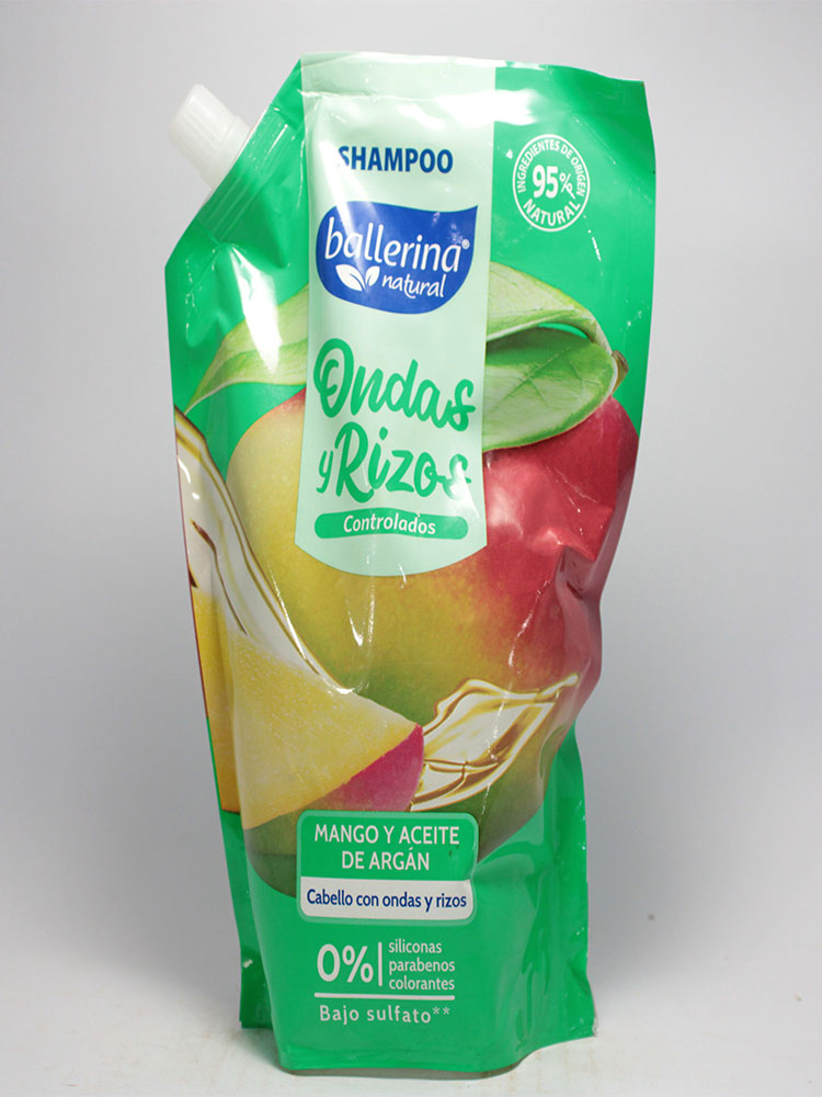 Shampoo Ballerina Ondas y rizos controlados 750 ml. Bolsa.