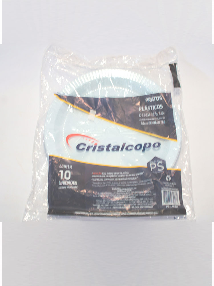 5 Prato Plástico Cristal Copo 10 Unidades