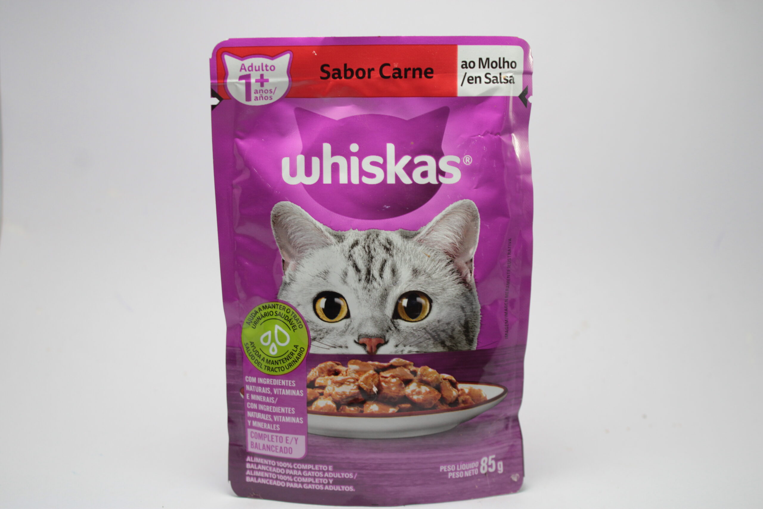 Alimento Balanceado para Gatos Adulto Carne Whiskas 85 Gr.