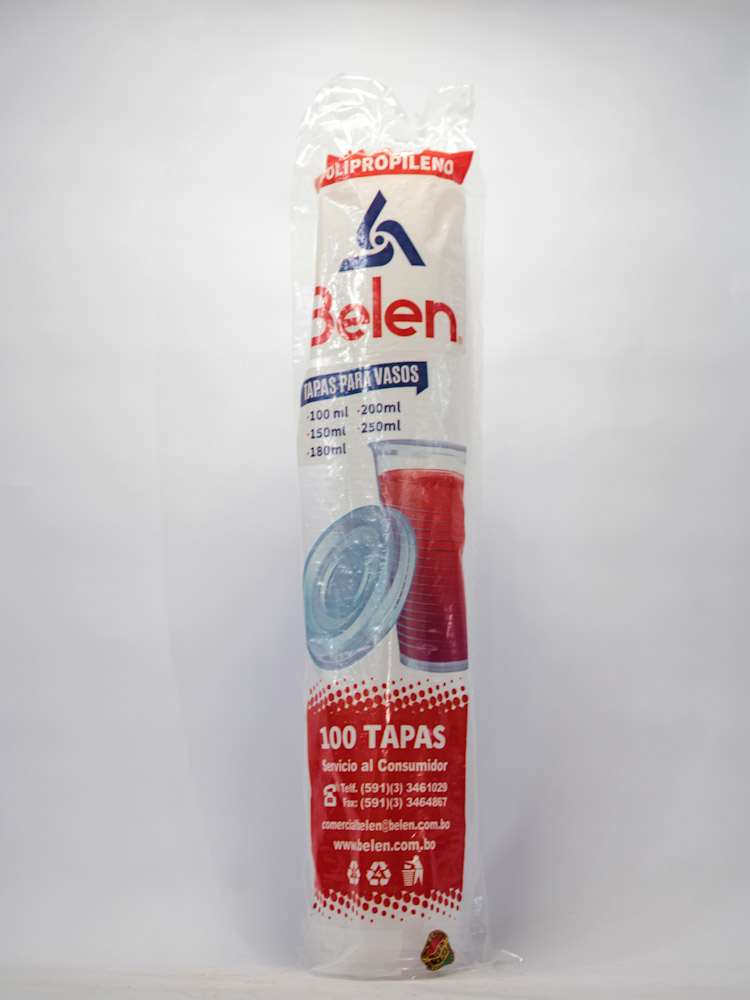 Tapas para vasos 100 -250 Ml. Belén 100 Unidades