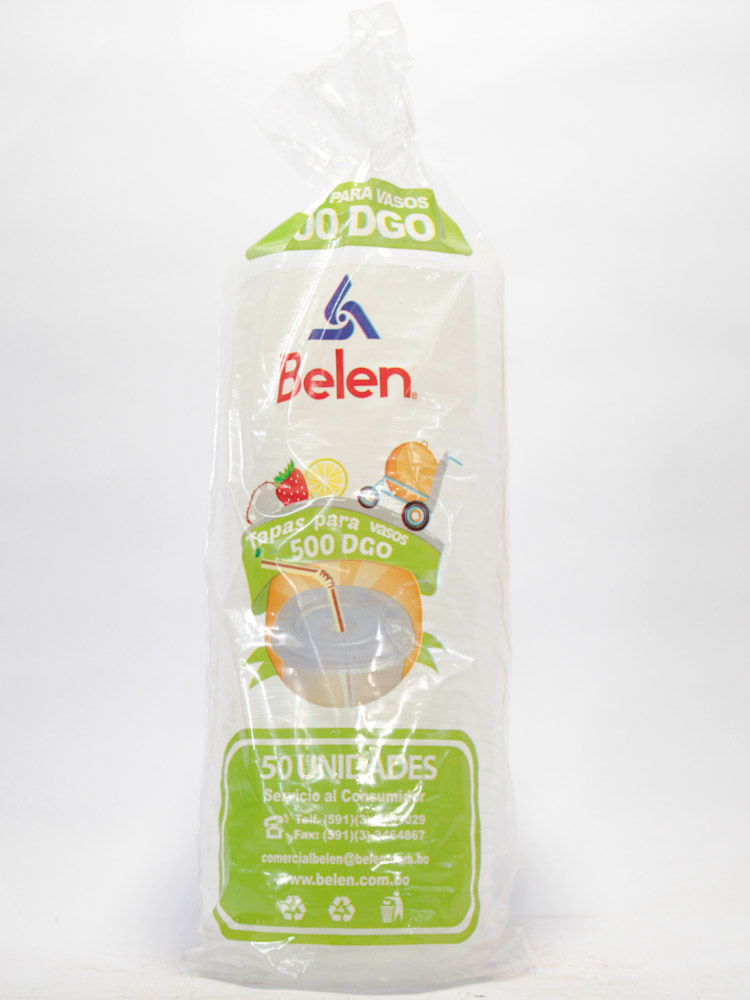 Tapas para Vaso 500 DGO Belén 50 Unidades