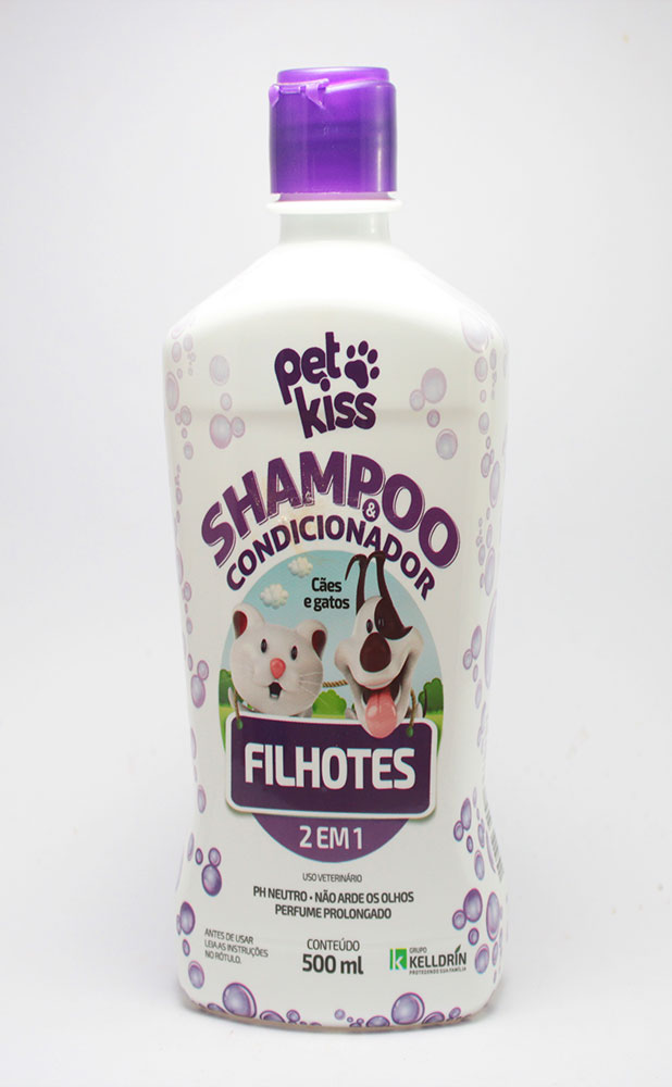 Shampoo y Acondicionador 6 en 1 Pet Kiss 500 Ml.