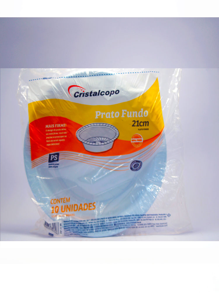 cristal-copo-prato-profundo-8 Prato Profundo Cristal Copo 10 Unidades